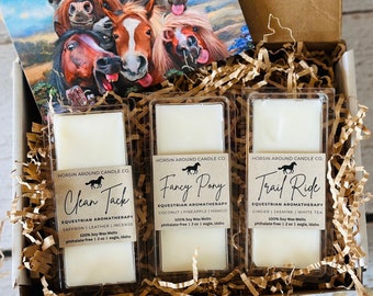 Equestrian Wax Melts Gift Box || Gift for Equestrians and Horse Lovers || 100% Soy Wax || Hand Poured || Phthalate Free || Horse Scents