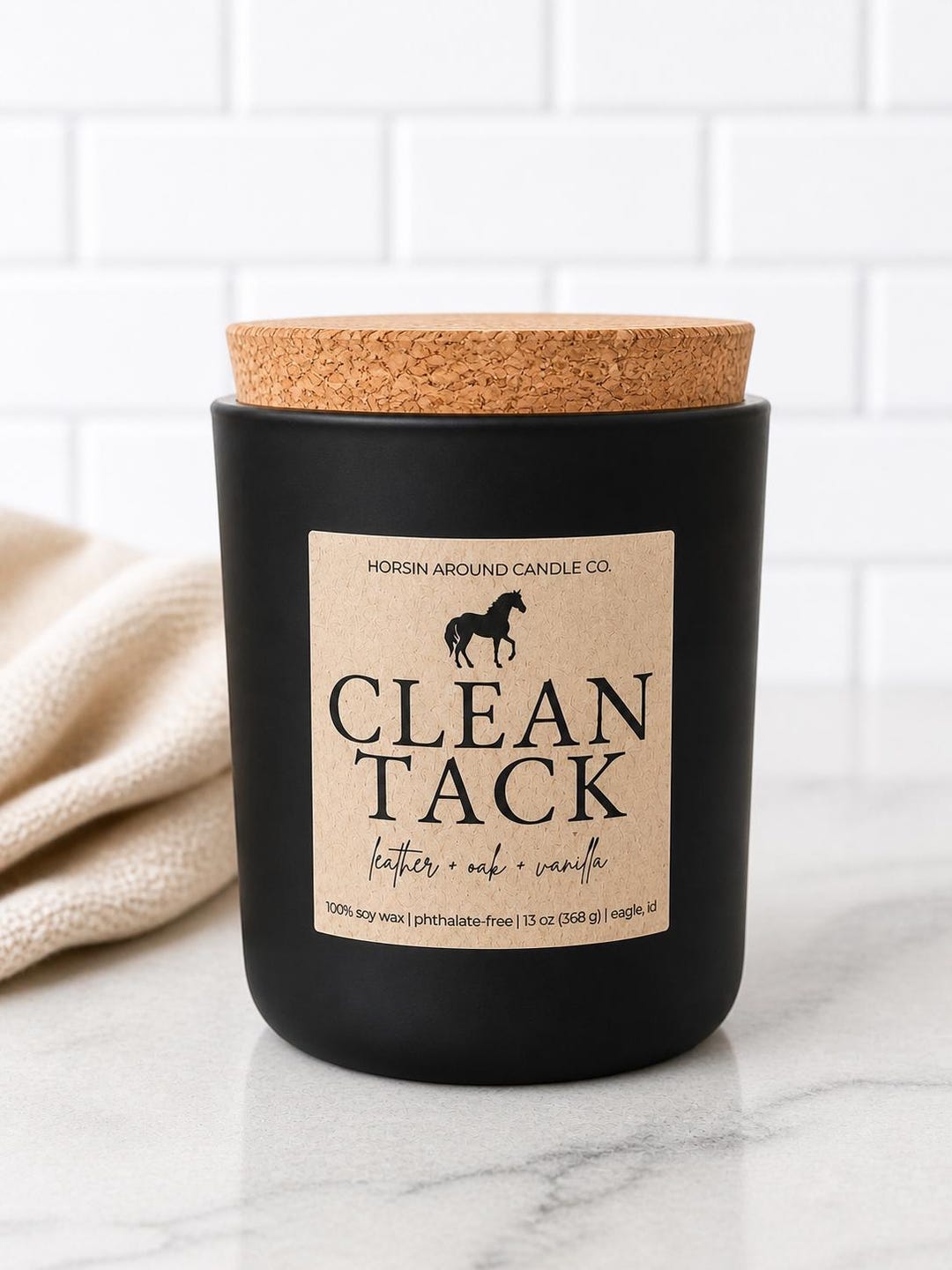 Clean Tack Leather Equestrian Horse Candle | Soy Wax | 13 Oz - Etsy