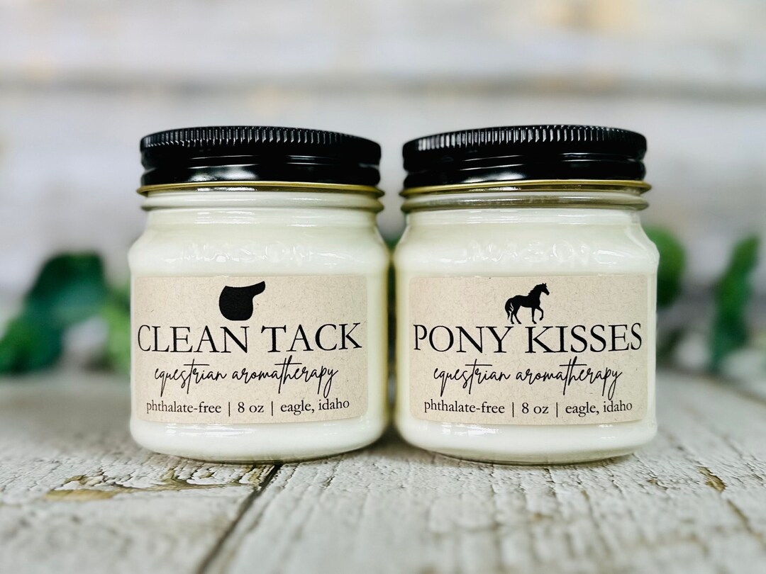 Horse Mason Jar Candles Duo Gift Set Gift for Equestrians 100% Soy Wax