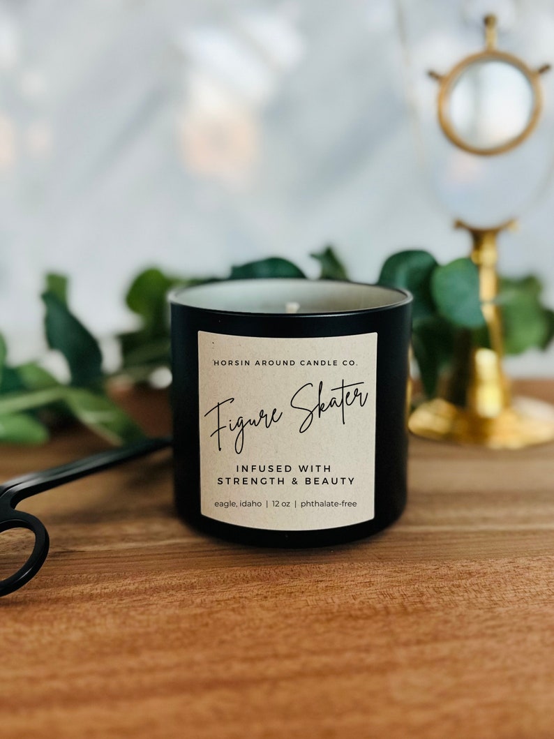 FIGURE SKATING CANDLE Figure Skater Allnatural Soy Wax Candle Hand