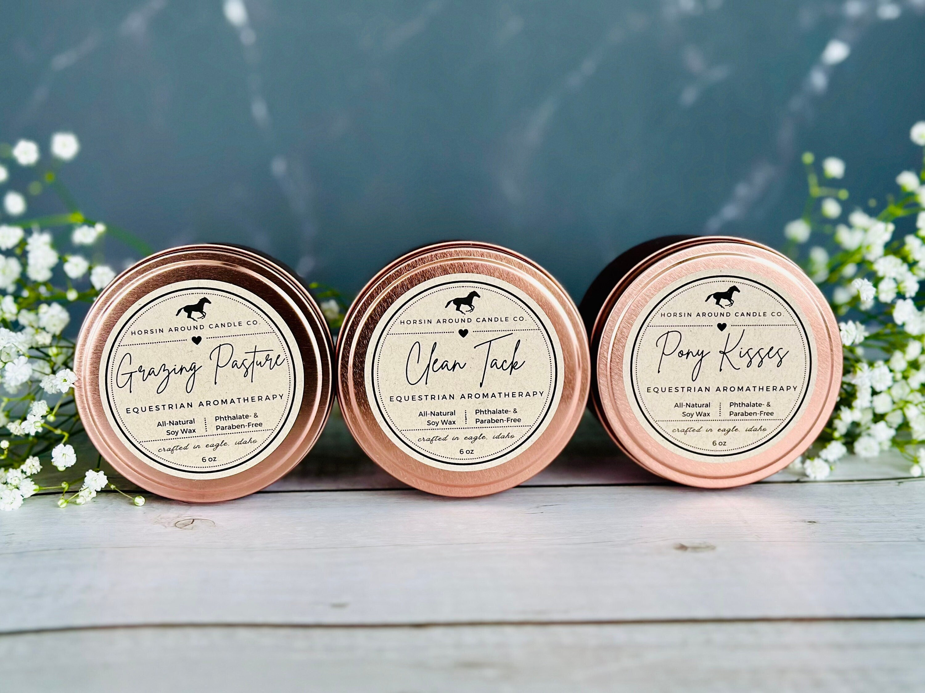 HORSE CANDLE SET 3 Candles All-natural Soy Wax Candles Hand Poured Gift ...