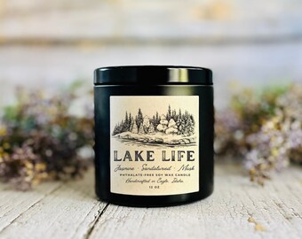 LAKE LIFE CANDLE - Summer Candle - Soy Wax Candle || Mandle || Lake House Gift || Father’s Day Gift || Vinatge Candle