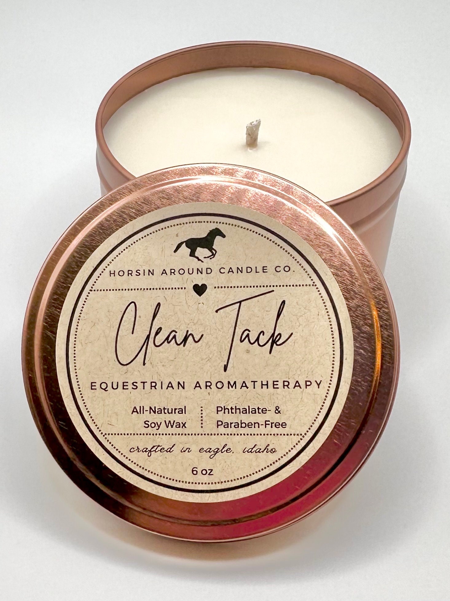 HORSE CANDLE Clean Tack All-natural Soy Candle Hand Poured Gift for ...