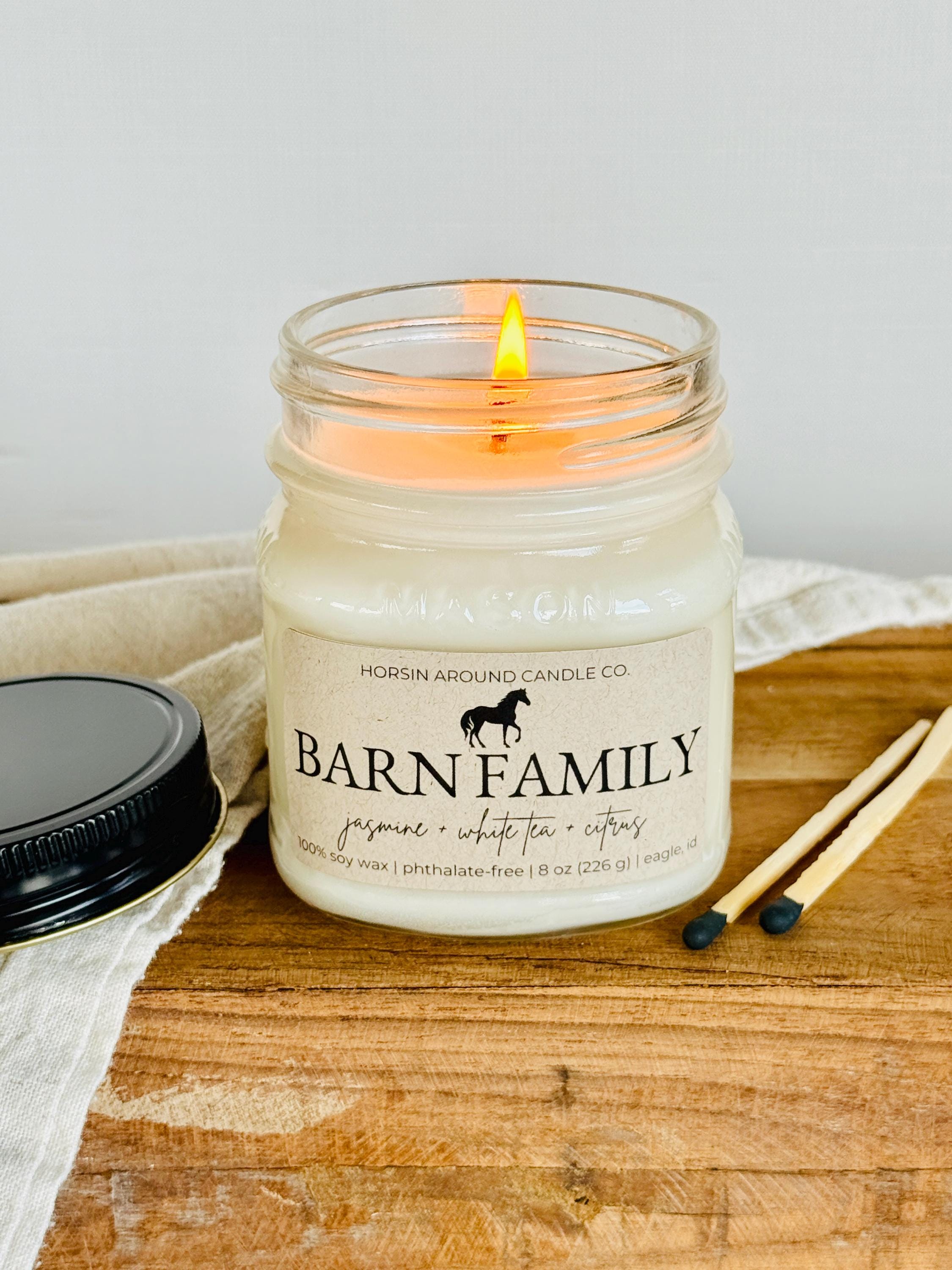 Mason Jar Horse Candle - All Natural Soy Wax, Equestrian Themed Scents ...