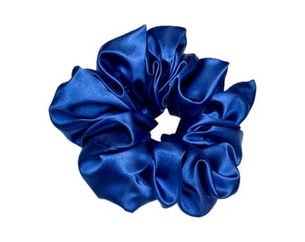 Royal Blue Satin Scrunchie- XL or Small (classic) size