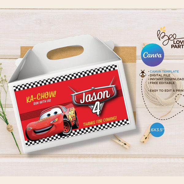 Lightning Mcqueen Candy Labels - Etsy