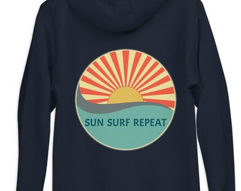 Sun Surf Repeat with Coastal Journeyz Adult Unisex Hoodie