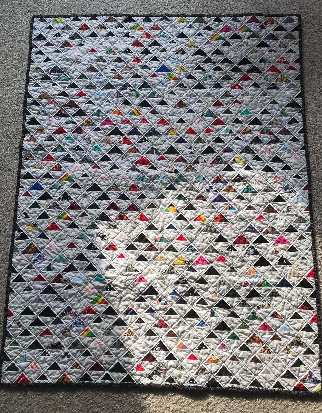 Scrappy Triangles Couch Quilt - Etsy
