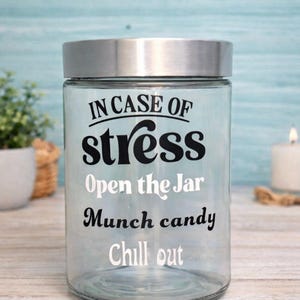 Emergency Candy Jar: Stress Relief, Handcrafted Treat Container.