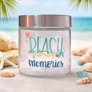 Beach Memory Jar: Seashell & Sea Glass Keepsake.
