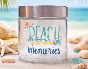 Beach Memory Jar: Seashell & Sea Glass Keepsake.
