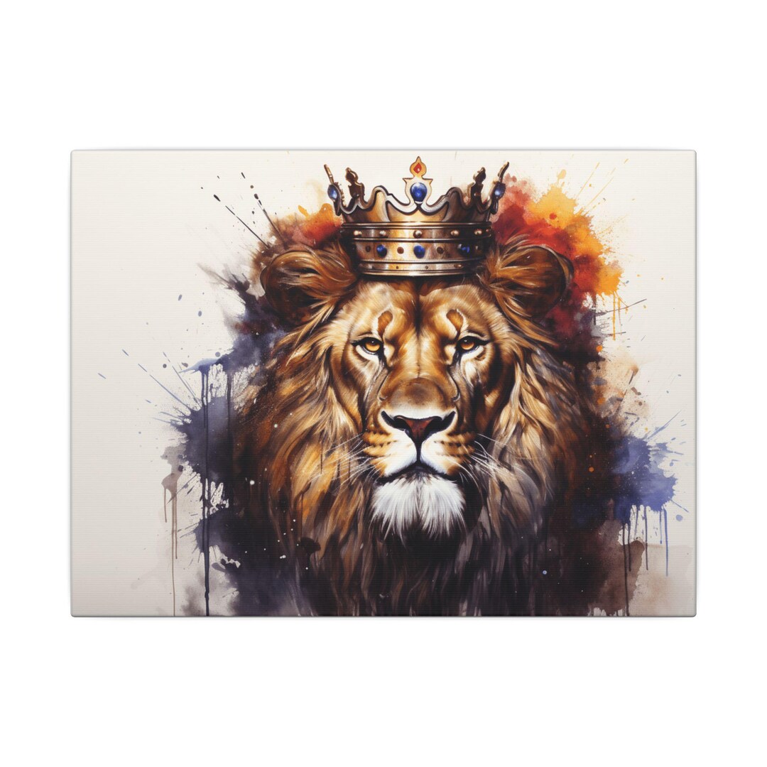 Majestic Lion Canvas Wall Art, Regal Home Decor, King of the Jungle ...