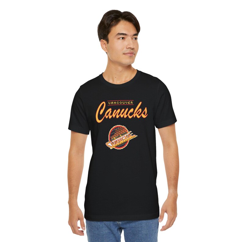 Vintage Vancouver Canucks T-Shirt, Canucks 90s tshirt, Retro hockey shirt, Canucks 8bit, Vancouver Canucks T-Shirt, Vintage hockey, Unisex image 11