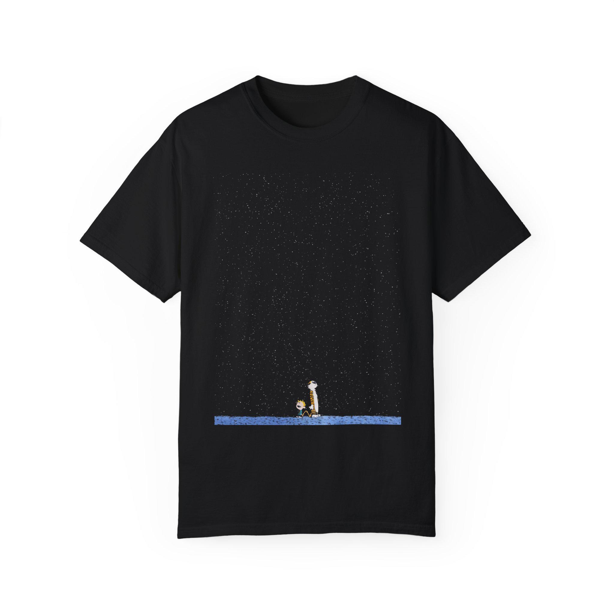 カルビン&ホッブス ナイト スカイ コンフォート カラーズ T シャツ 