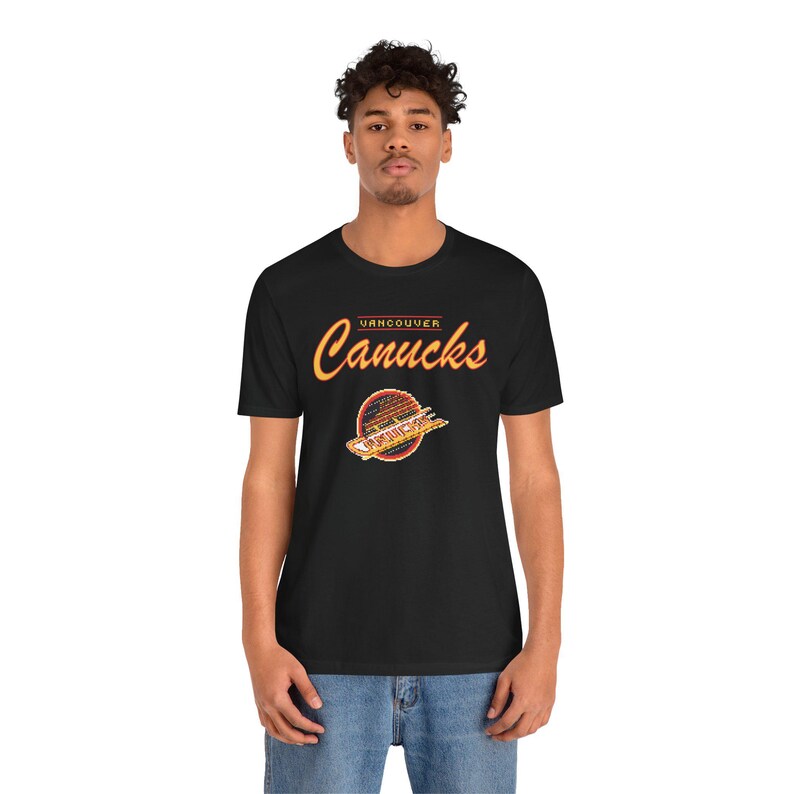 Vintage Vancouver Canucks T-Shirt, Canucks 90s tshirt, Retro hockey shirt, Canucks 8bit, Vancouver Canucks T-Shirt, Vintage hockey, Unisex image 8