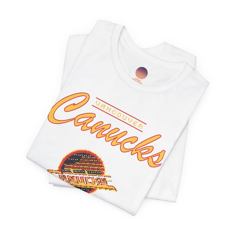 Vintage Vancouver Canucks T-Shirt, Canucks 90s tshirt, Retro hockey shirt, Canucks 8bit, Vancouver Canucks T-Shirt, Vintage hockey, Unisex image 2