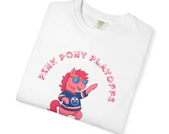 Oilers Pink Pony Play-offs comfortkleuren T-shirt, shirt Pink Pony Club Oilers, Oilers 2025, Edmonton Oilers, Oilers Play-offs 2025, uniseks