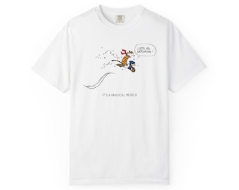 Calvin & Hobbes Comfort Colors T-shirt, It's a Magical World, Cartoon T-shirt, Calvin and Hobbes, T-shirt jaren 90, uniseks