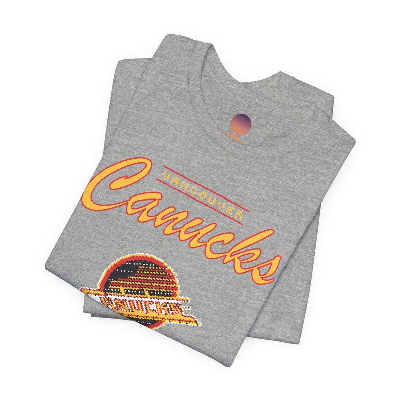 Vintage Vancouver Canucks T-Shirt, Canucks 90s tshirt, Retro hockey shirt, Canucks 8bit, Vancouver Canucks T-Shirt, Vintage hockey, Unisex image 3