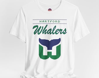 Vintage Hartford Whalers T-Shirt, Whalers 80s tshirt, Whalers 90s tshirt, Whalers 8bit, Whalers logo T-Shirt, Vintage hockey T-Shirt, Unisex