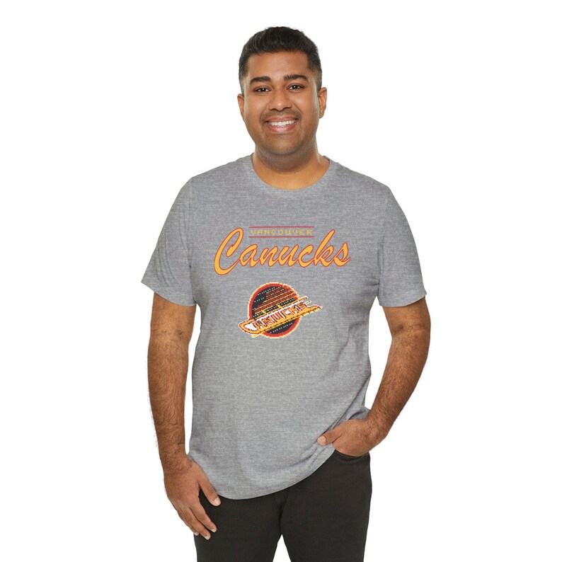 Vintage Vancouver Canucks T-Shirt, Canucks 90s tshirt, Retro hockey shirt, Canucks 8bit, Vancouver Canucks T-Shirt, Vintage hockey, Unisex image 10