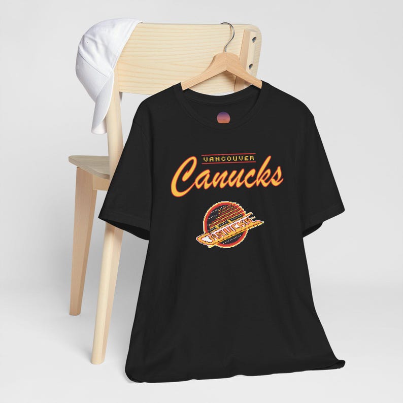Vintage Vancouver Canucks T-Shirt, Canucks 90s tshirt, Retro hockey shirt, Canucks 8bit, Vancouver Canucks T-Shirt, Vintage hockey, Unisex image 7