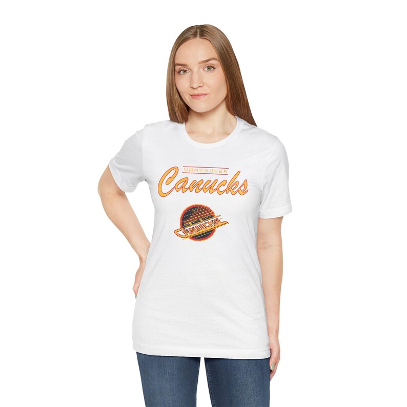 Vintage Vancouver Canucks T-Shirt, Canucks 90s tshirt, Retro hockey shirt, Canucks 8bit, Vancouver Canucks T-Shirt, Vintage hockey, Unisex image 9