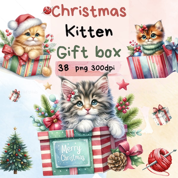 Christmas Kitten Etsy