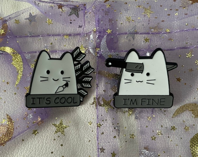 Funny cats enamel pin badge