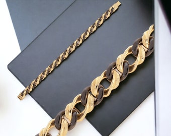 14 Carat Black-Yellow Gold Sports Men's Bracelet