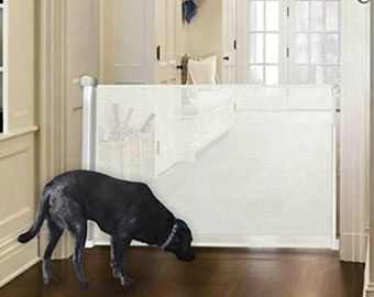 Pet Dog Fence Gate Security Adjustable Magic Dog Gate for Indoor and Outdoor Safe Aluminum Guard Baby Playpen Fence Pet Supplies