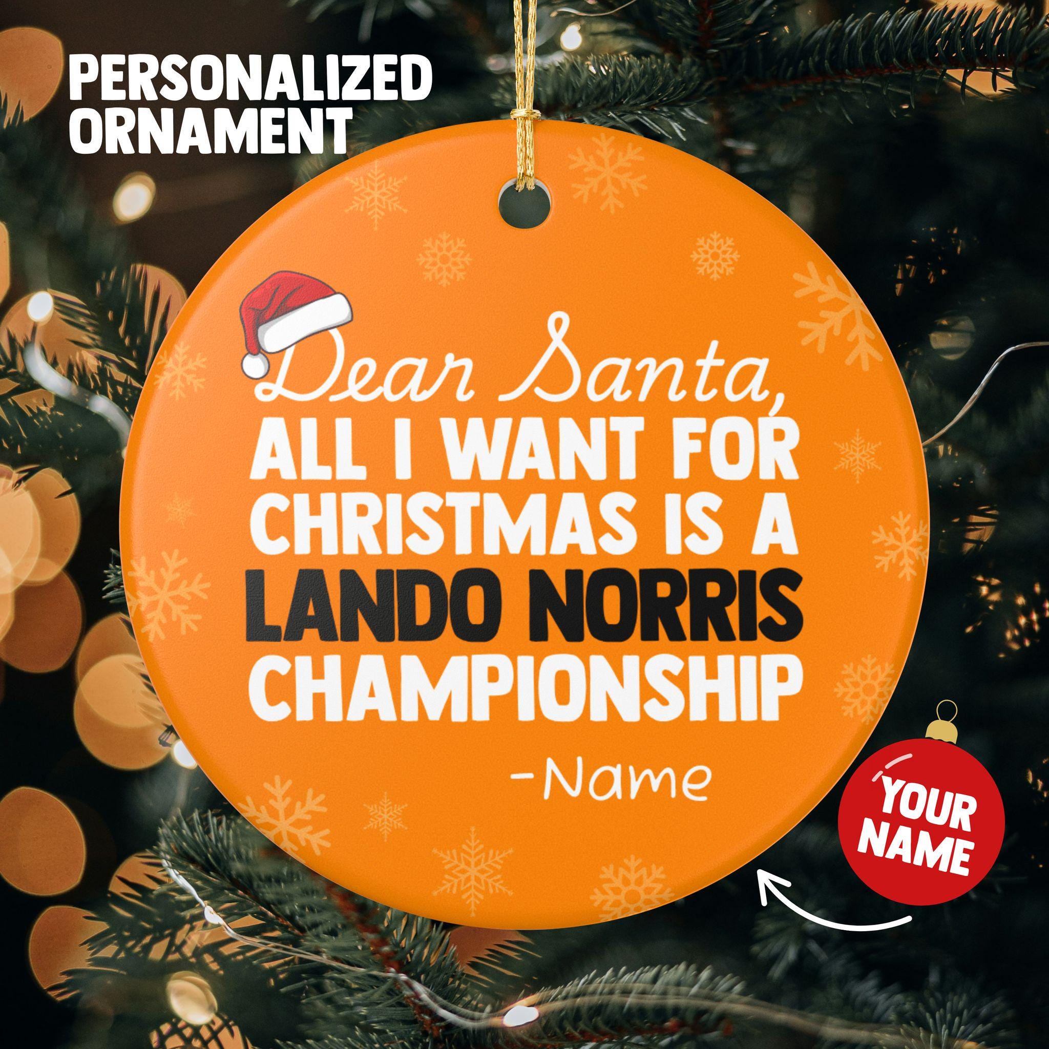 Discover Lando Norris Racing Christmas Ornament Gift, All I Want For, Lando Norris Personalized Gift for Lando Norris Race Fan