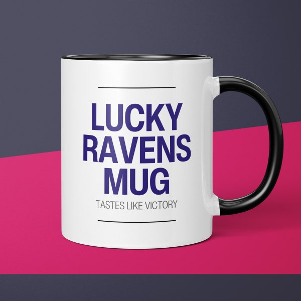 Lucky Ravens Mug | Baltimore Ravens Coffee Mug | Funny Ravens Coffee Mug Gifted | Smells Like a Win Candle | Ravens Fan Mugful Gift Cup