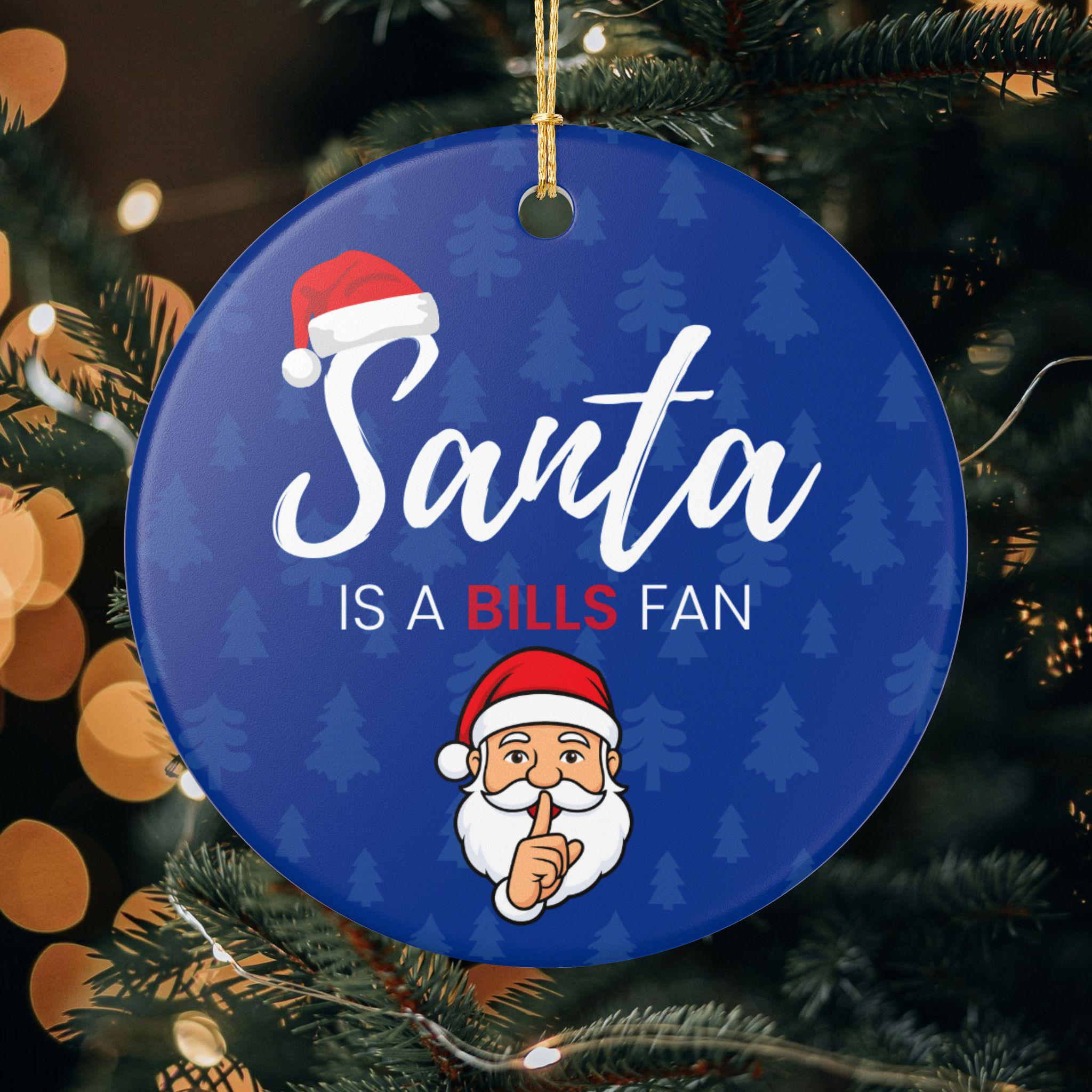 Discover Santa is a Buffalo Bills Fan Christmas Ornament Gift, Funny Christmas Ornament Bills Gift, Secret Santa Gift, Bills Football Decor