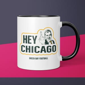 Love Green Bay Hate Chicago Mug, Green Bay Coffee Cup, Football Rivalry, Funny Green Bay Game Day Coffee Mug Gift From Wife, Husband Gift
