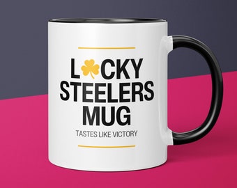 Lucky Steelers Mug Pittsburgh Steelers Coffee Cup Gift for Him Husband Coffee Mug Gifts for Dad Steelers Gift for Men Gift for Steelers Fan