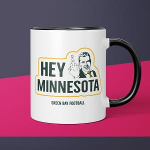 Love Green Bay Hate Minnesota Mug, Green Bay Coffee Cup, Football Rivalry, Funny Green Bay Game Day Coffee Mug Gift From Wife, Husband Gift