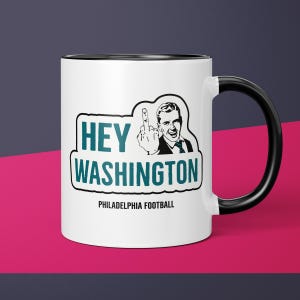 Love Philadelphia Hate Washington Mug, Philadelphia Coffee Cup, Football Rivalry, Funny Philly Game Day Coffee Mug Gift From Wife Husband