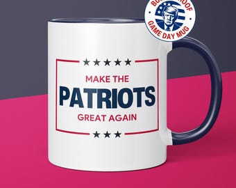 MAGA Patriots Mug New England Patriots Coffee Cup Gift for Him Funny Donald Trump New England Patriots Gift for Dad Patriots Gift Dad