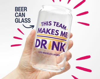 Lakers Make Me Drink Los Angeles Lakers Beer Mug Gift for Him Iced Coffee Cup Beer Gift for Dad Lakers Pint Glass Lakers Wedding Party Gift