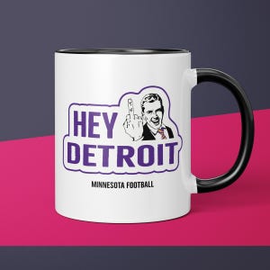Love Minnesota Hate Detroit Mug, Minnesota Coffee Cup, Football Rivalry, Funny Minnesota Game Day Coffee Mug Gift From Wife, Husband Gift