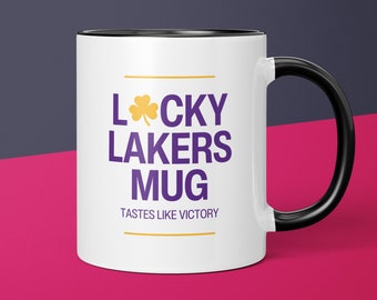 Lucky Lakers Mug Los Angeles Lakers Coffee Cup Gift for Him Husband Coffee Mug Gifts for Dad Lakers Gift for Men Gift for Lakers Fan
