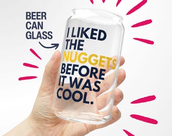 Nuggets Fan Before It Was Cool Denver Nuggets Beer Mug Gift for Him Beer Glass Gift for Dad Nuggets Pint Glass Nuggets Wedding Party Gift