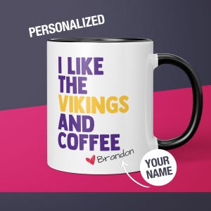 Personalized Vikings Mug Minnesota Vikings Coffee Cup Gift for Him Husband Funny Custom Vikings Gift for Dad Vikings Gift for Vikings Fan