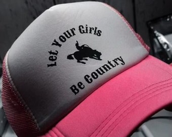 Lascia che le tue ragazze siano un berretto country rosa o nero da camionista, un berretto da baseball con bottoni regolabili, accessori country americani, un cappello western per ragazze