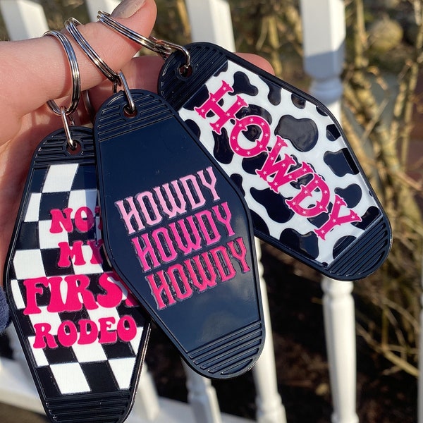 Cute Western Keychains, Car and Truck Accessories, Cute Country Designs, Pink Girly Keychains