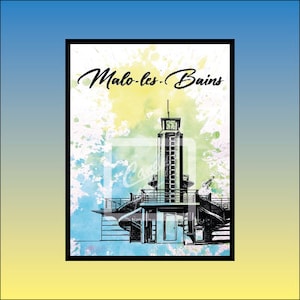 Poster Malo-les-Bains - The First Aid Station -