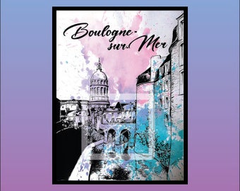 Poster Boulogne-sur-Mer - The City -