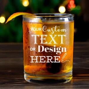 Personalized Whiskey Glasses - Engraved Luxury Gift for Him, Groomsmen, Secret Santa Gift