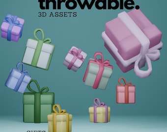 Geschenke, Geschenke, Giftsubs, 3D-Throwing-Assets für Twitch Integriertes Throwing-System, Cute Vtuber Objekt für Twitch-Streaming